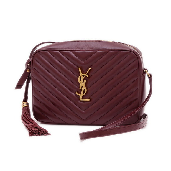 Saint Laurent Yves Lou Camera Bag Bordeaux Calfskin - Picture 1 of 9